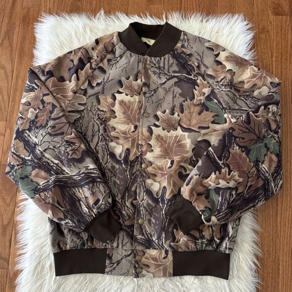 Vintage West Ark USA Made Advantage Realtree Camo Bomber Jacket Camouflage Large - Picture 1 of 8